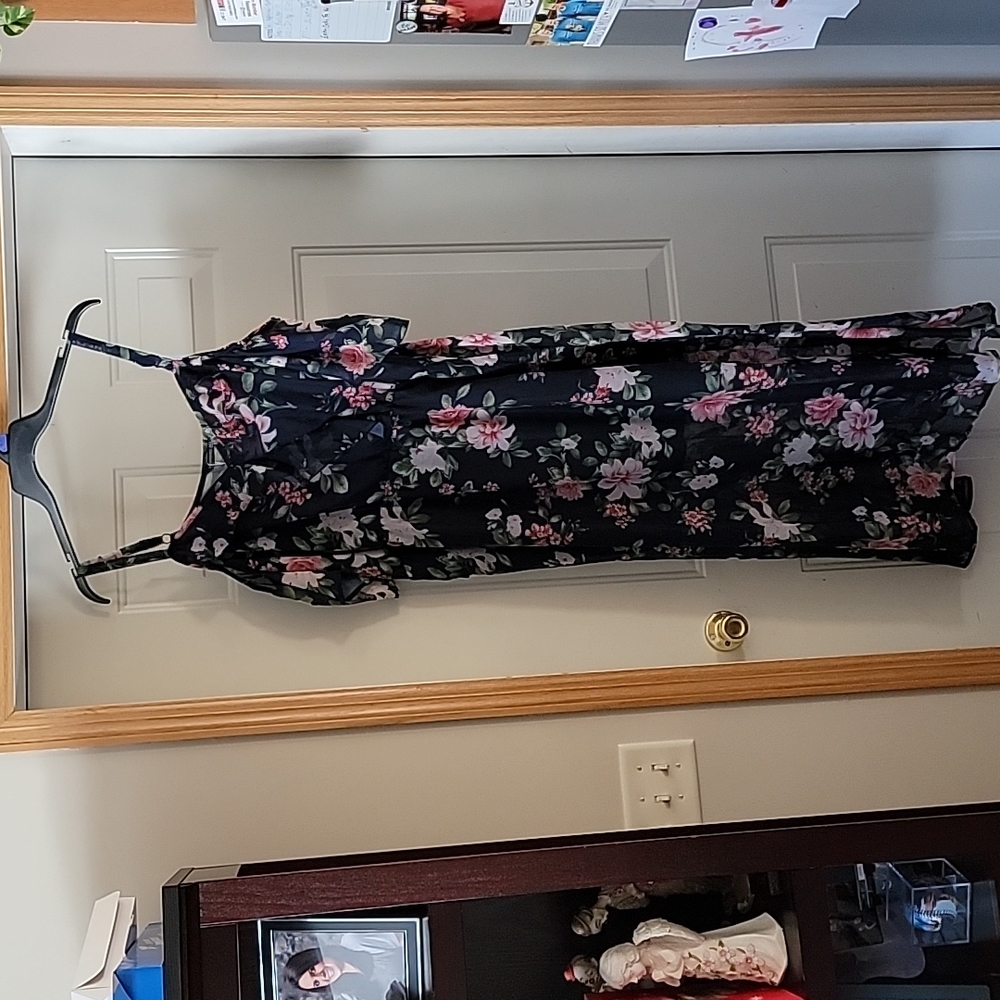 Bloom Dress Floral Flutter Split Cold Shoulder Dress